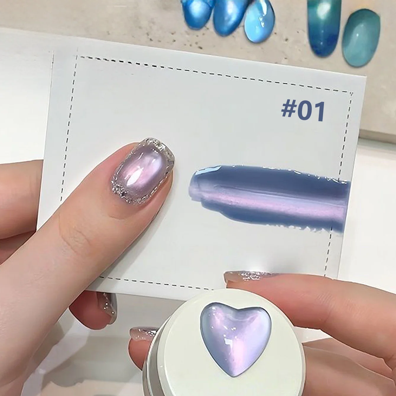 

1-12pcs PSK Summer Cool Nail Art Popular Advanced Versatile Ceramic Glass Bead Gel Night Star Sea Series Cat Eye Gel Nail Polish