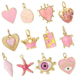 Cute Love Starfish Charms Gold Color Animals Turtle Flower Jewelry Dijes Diy Earring Necklace Bracelet Keychain Sea Accessories