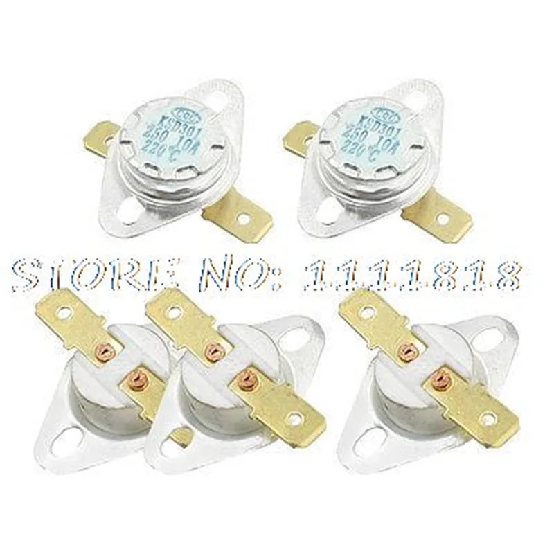 5 Pcs KSD301 Ceramic Temperature Temp Switch Thermostat 80C-250C NC 16A 250V Normal Closed