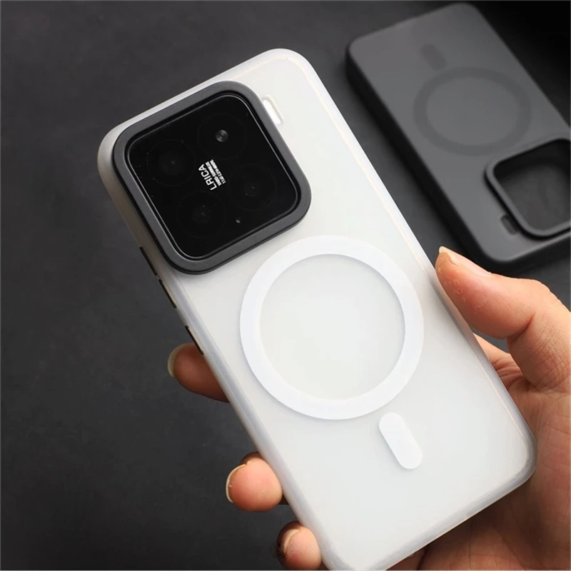 

Магнитный чехол для Xiaomi 15 14 Pro Mi 14 5G MagSafe, матовая прозрачная задняя крышка для телефона, жесткий противоударный бампер