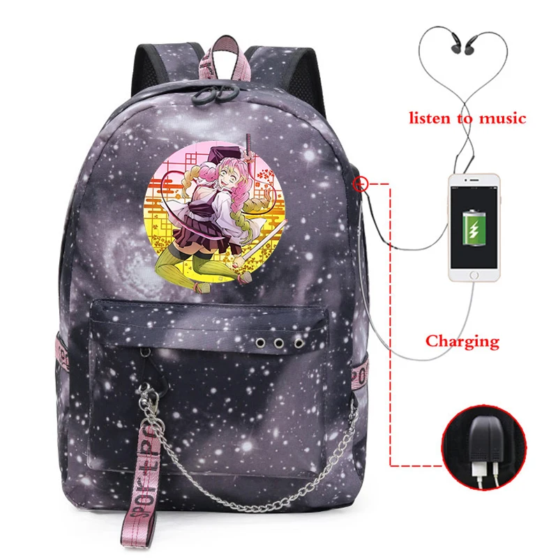 Dämon Slayer Anime Hohe Qualität Rucksäcke Große Kapazität Usb Tasche Dämon Slayer Maga Druck Schule Rucksack für College Student