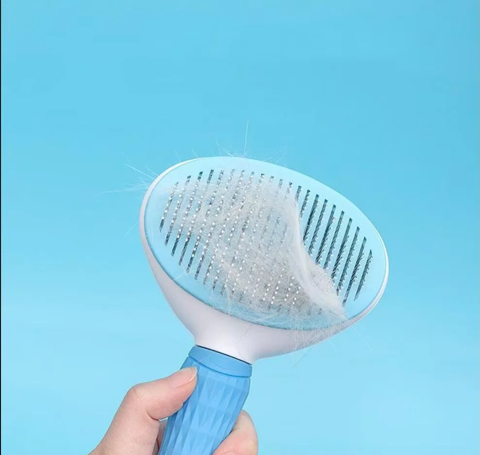 Brosse pour chien et chat, peigne autonettoyant, soins pour chat, peigne en acier inoxydable, outils de toilettage pour chat, peigne démêlant pour animaux de compagnie, accessoires pour chiens