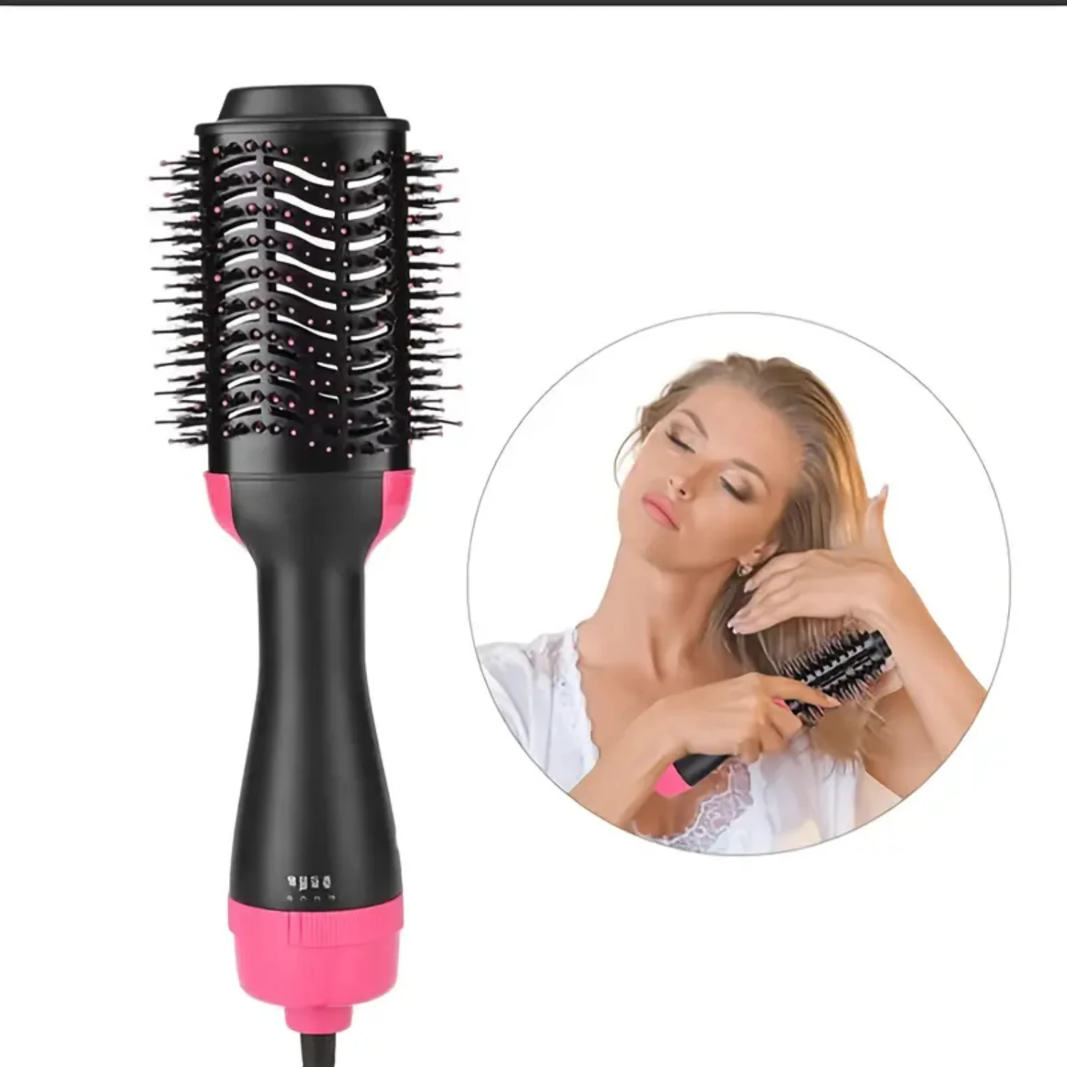 Hot Air Styling Brush for Women - 2-in-1 Hair Dryer & Volumizer - Curling Straightening Blow Dryer Brush - One-Step Drying