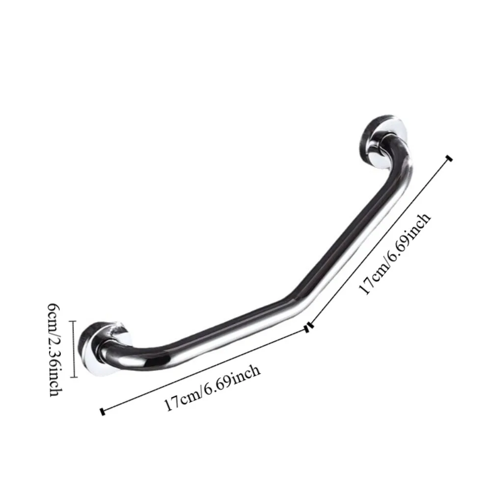 Stainless Steel Bathroom Handrails Thicken Non-Slip Grip Bathroom Balance Bars Advanced Auxiliary Balance Support Grab Rail