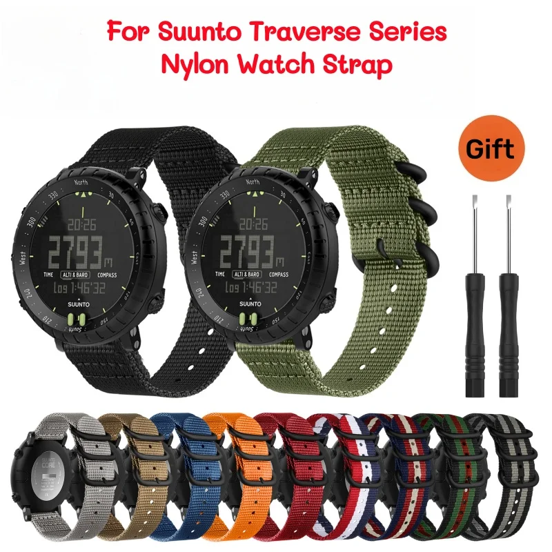 Bracelet de montre en nylon de qualité supérieure pour Suunto Core/Traverse/Ambit, bracelet de remplacement pour sports de plein air