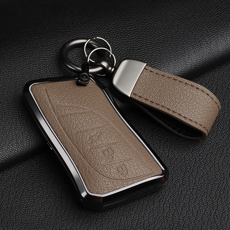 For Lexus ES200 ES300H RX30 RX270 NX200 NX350h UX260  Aluminium Alloy + Sheepskin Leather Car Remote Key Case Cover