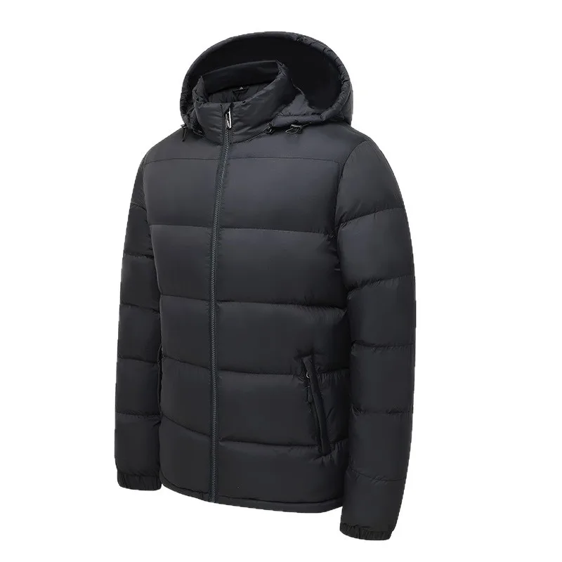 Mens Winter Warm Puffer Jacket New Cross Border Style Removable Hood  Cotton-Padded Outerwear for Men