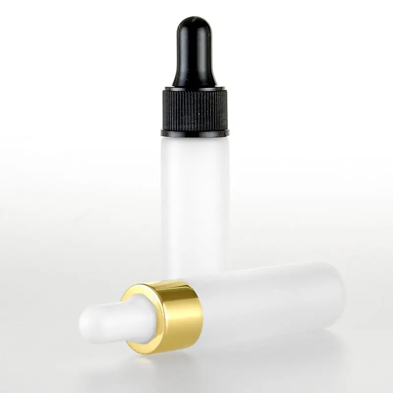 Promotie 15Ml Matte Etherische Oliefles 15G Glazen Parfum Bemonsteringsflesje Met Druppel Gouden Deksel Navulbale