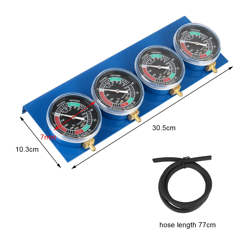 오토바이 연료 카브레타 동기화 진공 밸런서 게이지, 호스 동기화 도구 포함, 4 실린더 엔진 기계