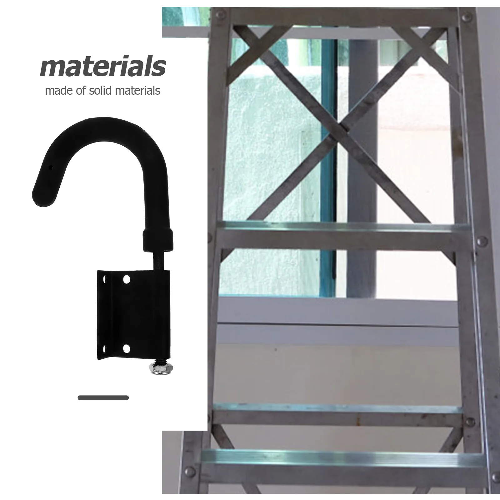 

2 Pcs Ladder Hooks Durable Stainless Steel Roof Hooks for Ladders Extension Stabilizer Heavy Duty Outdoor Safety Hook Shed Fence