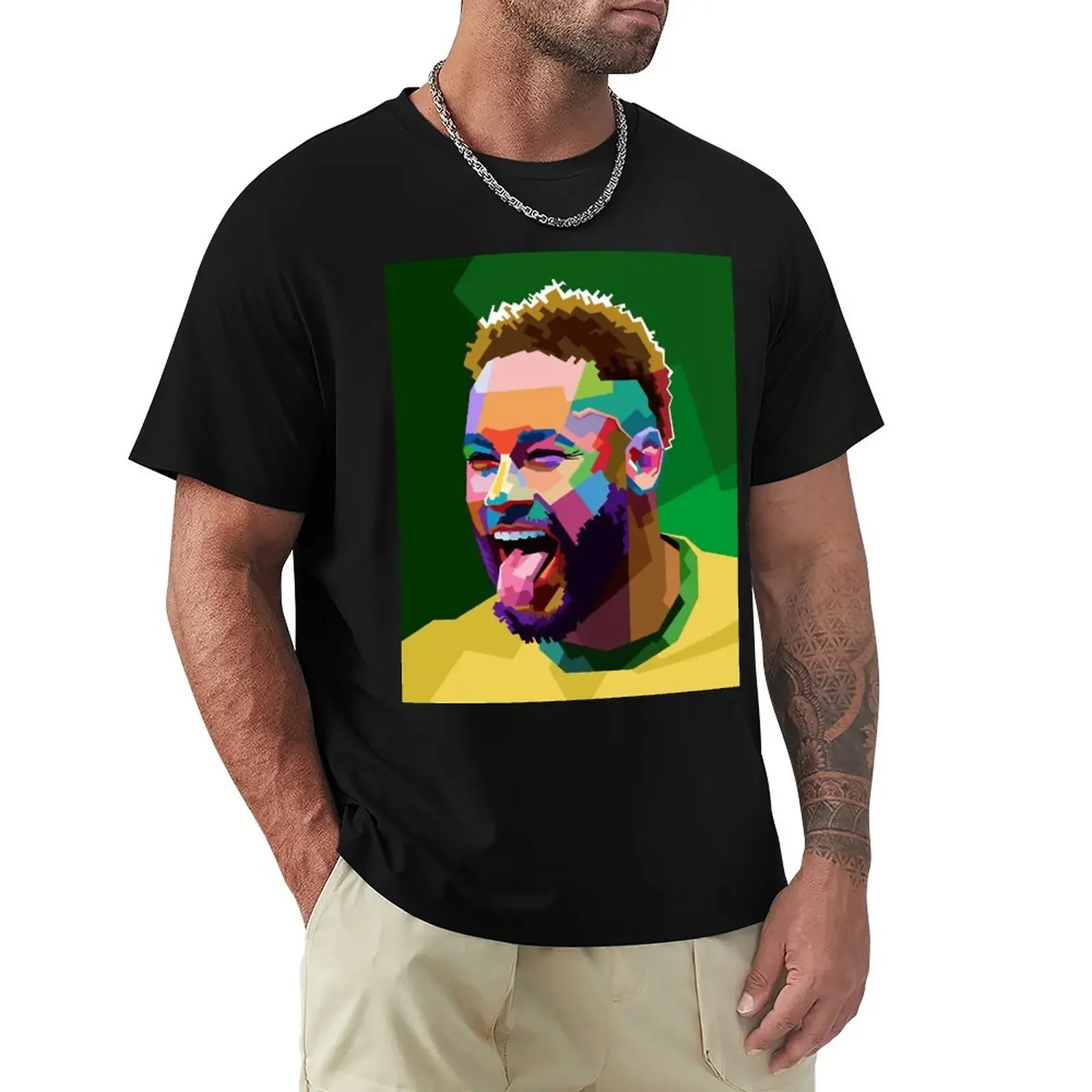 Top Quality Leisure Eur Size  Sports Neymar And Jr Brazil Celebrate Soccer Striker 15 Graphic Cool T-shirts