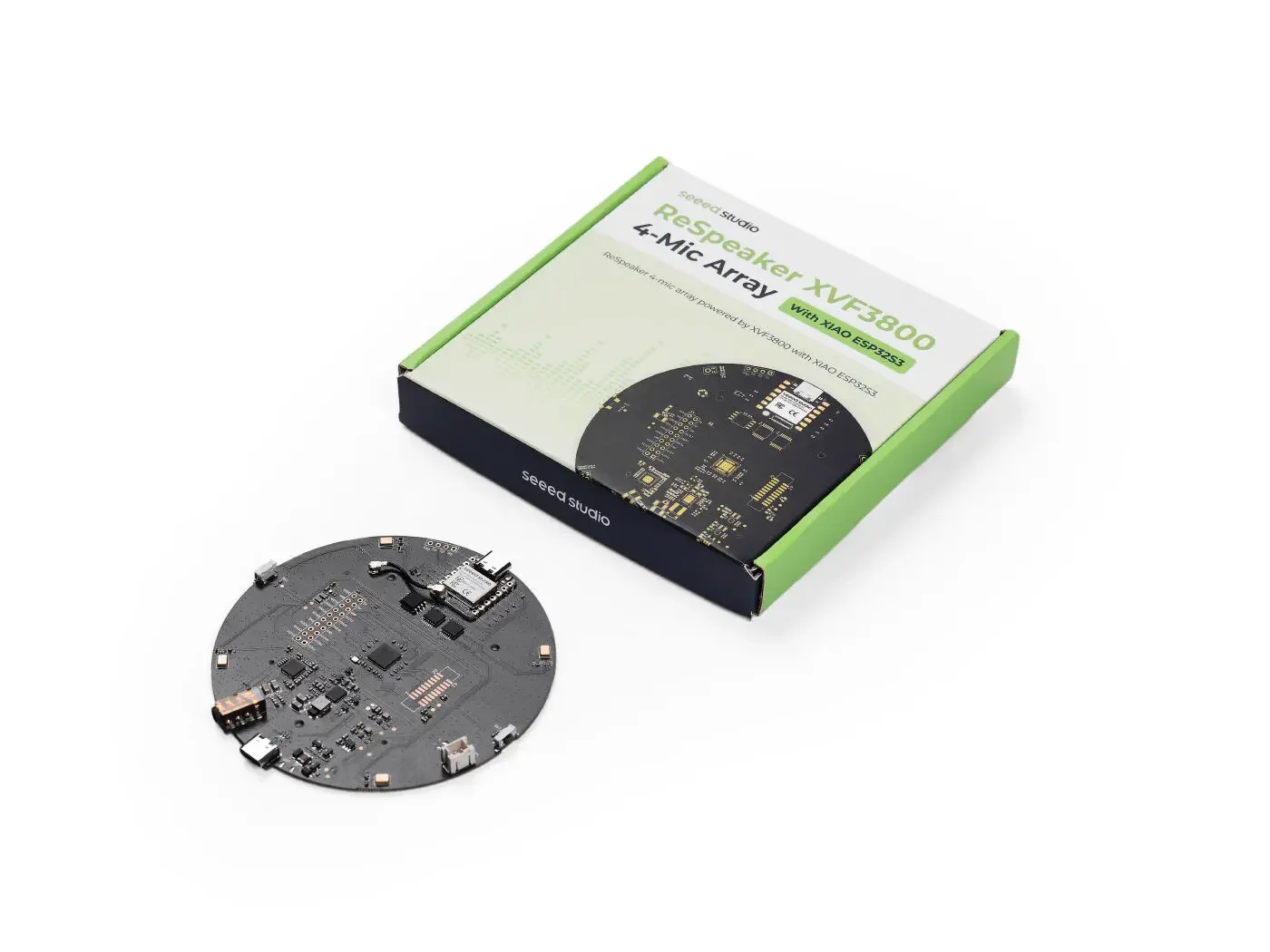 ReSpeaker XVF3800 XIAO ESP32S3 Макетная плата USB 4-микрофонная матрица AEC AGC Формирование луча DoA Шумоподавление 360 °   Голос дальнего пользователя