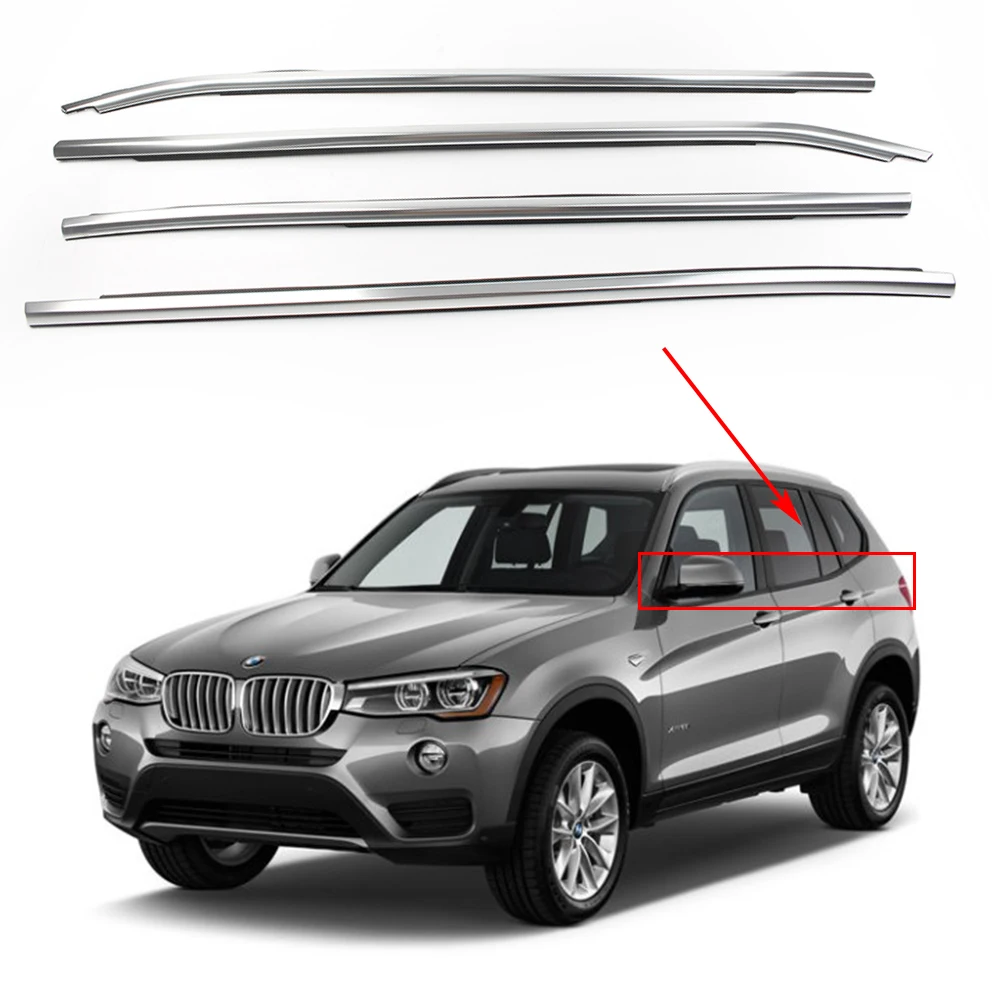 

4Pcs Chrome Car Weatherstrip Exterior Door Window Seal Belt Moulding Trim For BMW X3 2011 2012 2013 2014 2015 2016 2017