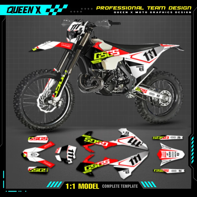 QUEEN X MOTO Motorcycle Team Graphics Decal & Sticker Kit For GASGAS 2018 2019 2020 EC 003