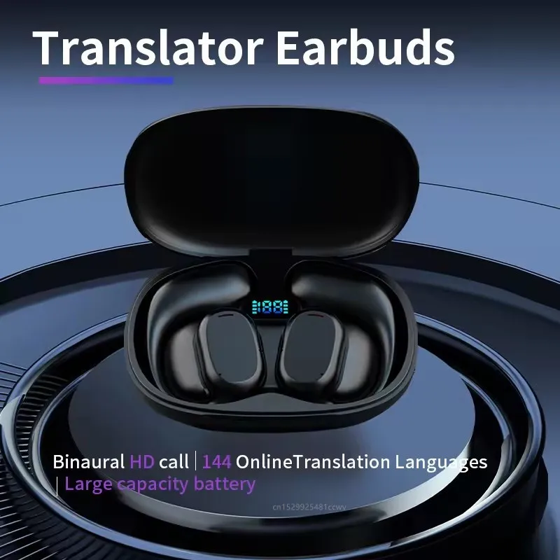B66 Earbuds tradutor em tempo real com microfone embutido offline online, fone de ouvido de tradução de voz, 98% de precisão, 144 idiomas