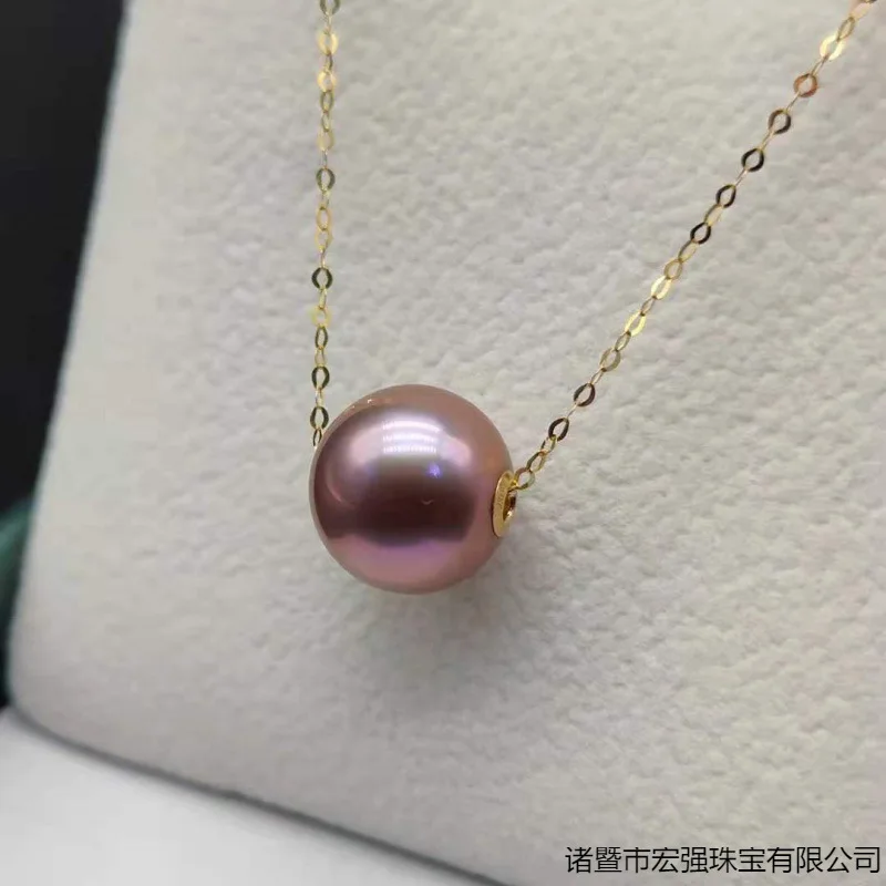 Real 925 Silver Pendant Necklace 100% Pure  Natural Purple Freshwater Pearl for Women Fine Jewelry Wedding Gift