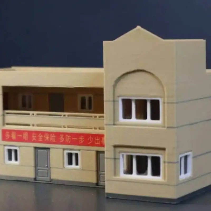 Miniaturowy domek z tworzywa sztucznego do symulacji architektury w skali N, do krajobrazu kolejowego/pejzażu kolejowego/dekoracji w skali 1:150, 1 zestaw