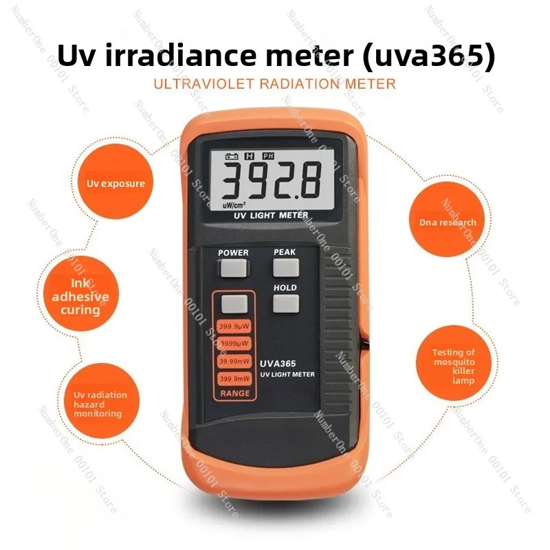 UVC254 Digital Light Meter, 248-262nm UV Radiation Intensity Detector, Resolution 1uW/cm²