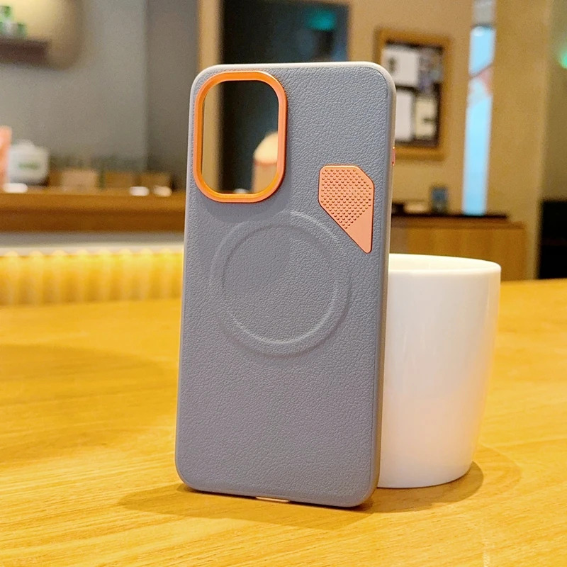 

Чехол Magnetic MagSafe для OnePlus 15R ACE 6 5G, роскошная силиконовая кожаная задняя крышка для OnePlus15 R One Plus ACE6, охлаждающий бампер