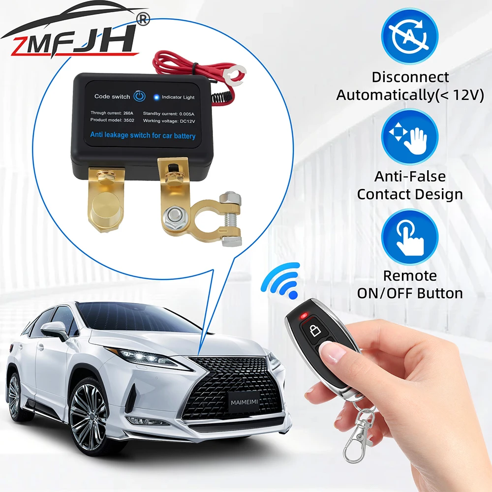 

Anti Leakage Switch For Car Battery With Remote Control Switch Cut Off Kill Switch For Car Truck Battery Disconnect Power Switch