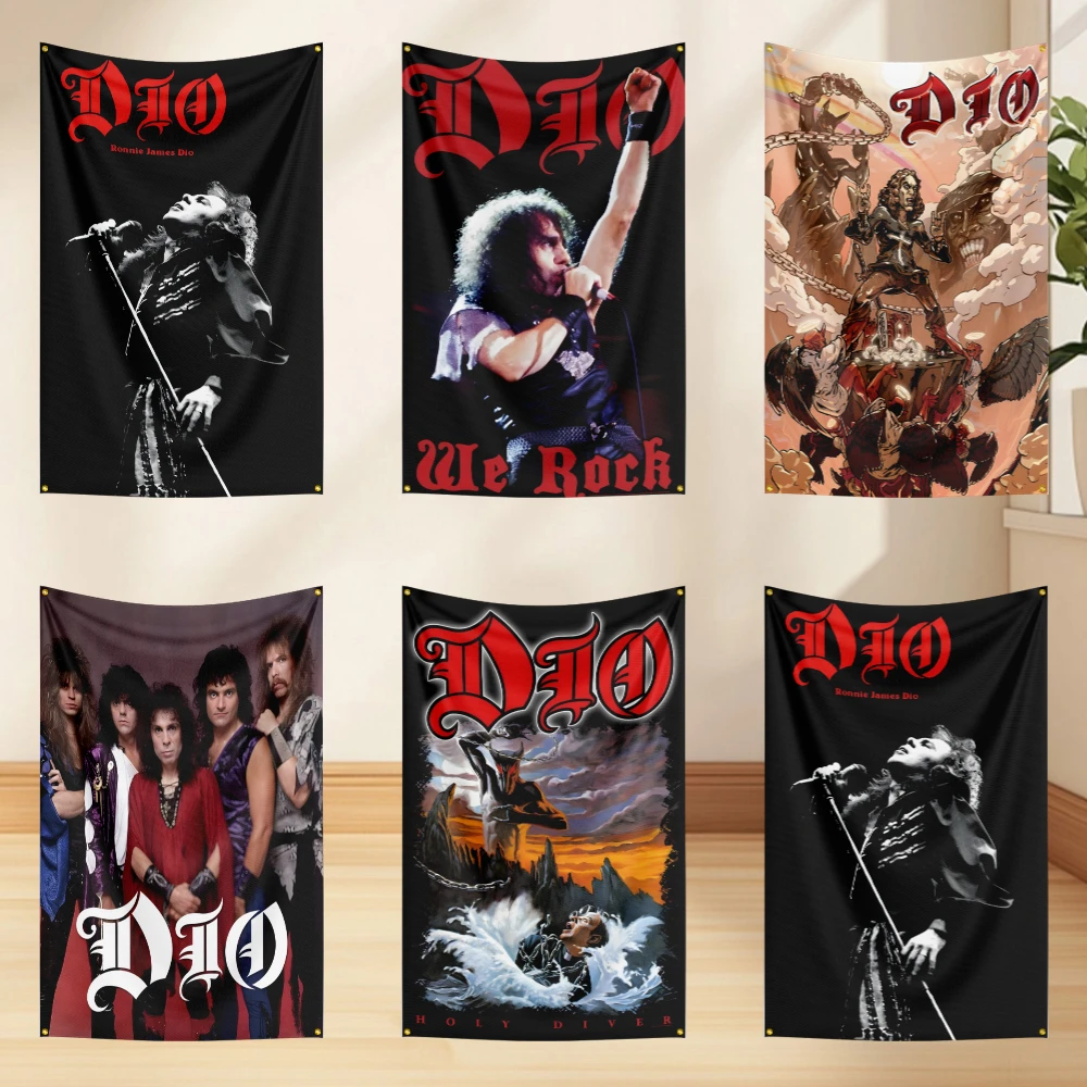 

3x5 ft D-D-i-o Band Flag Flags Room Decoration Outdoor Decors Personalized Items Flags For Garage Bedrooms Home Tapestry Flag