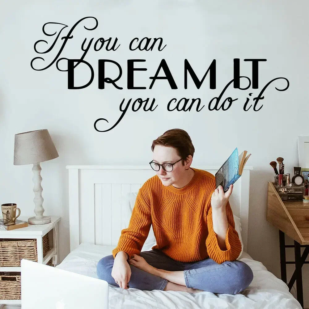 Pegatinas Motivacionales con Frases, Vinilos Decorativos para Pared, Calcomanías para Dormitorio, Decoración de Habitación Infantil, Frases en Vinilo