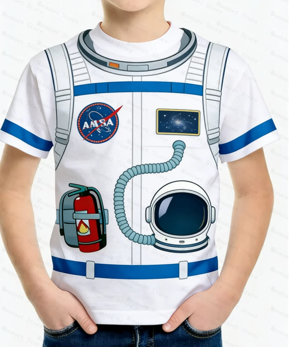 Kids Cosplay T-Shirt Firefighter Police Doctor Astronaut Costume Short Sleeve Tee for Boys Girls Men's Shirts Woman t-shirts