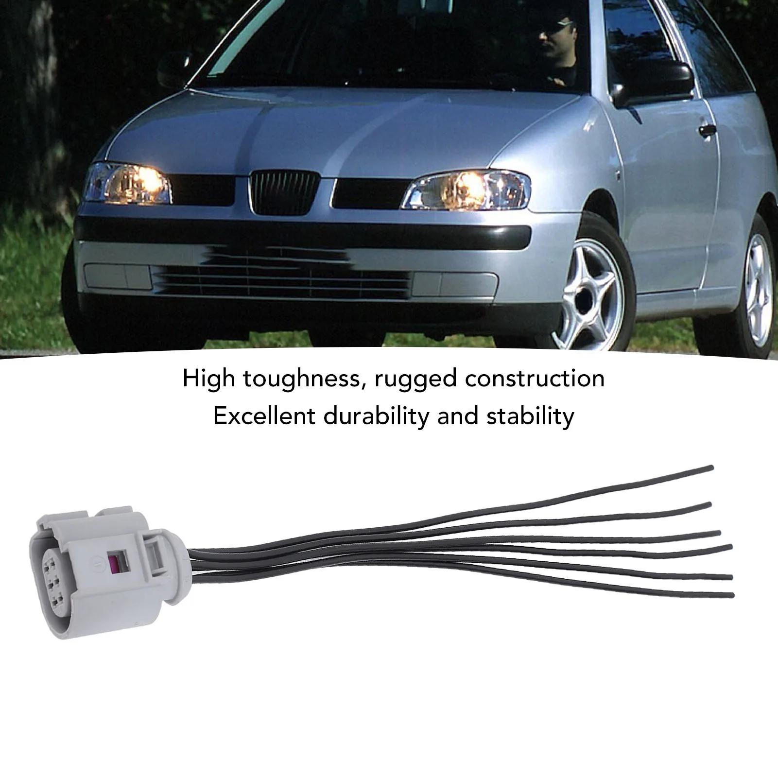 

Car Connector Plug Wire Harness Plastic High Performance 1J0973713G Replacement for Audi VW Seat Skoda