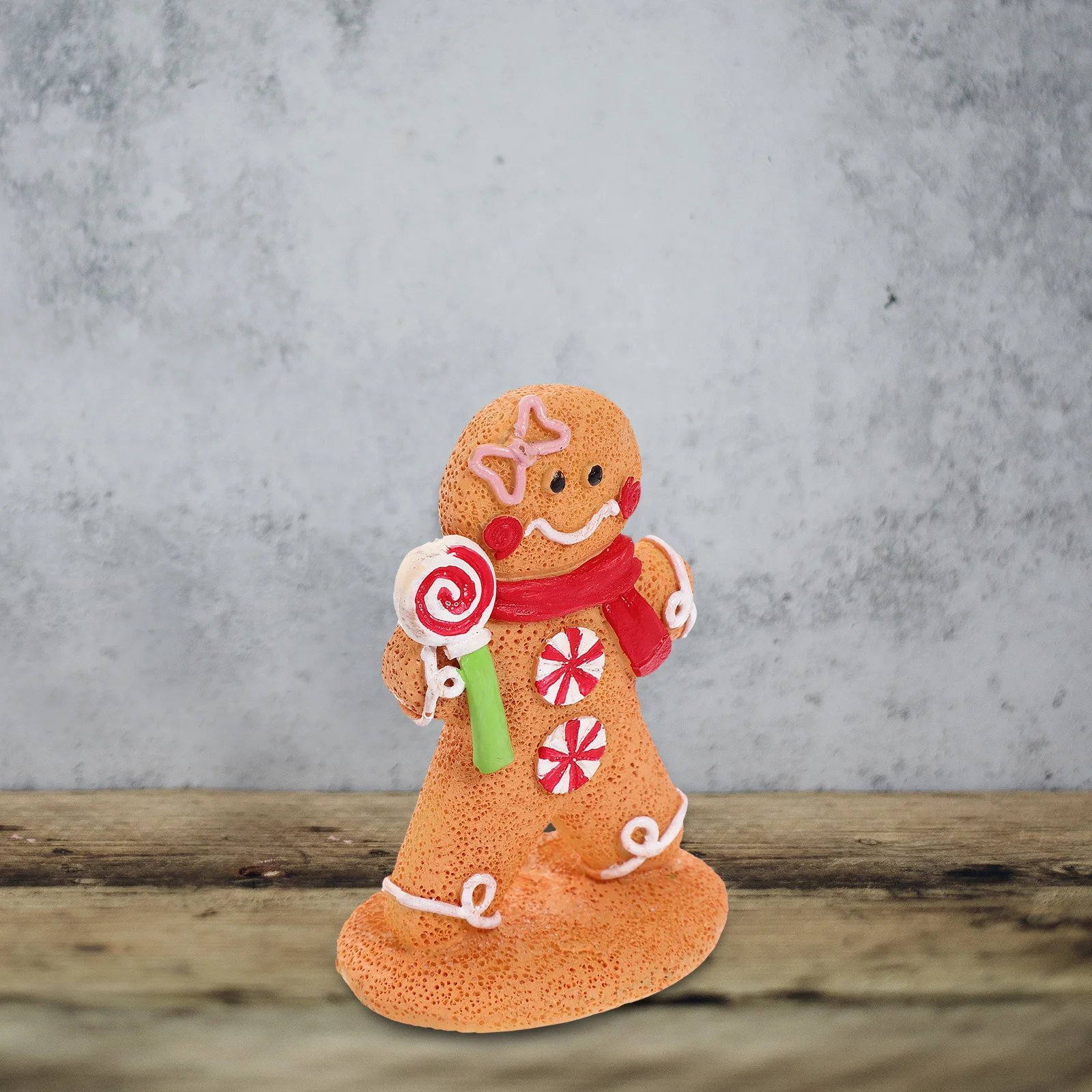 

Christmas Gingerbread Man Resin Ornament Cartoon Style Xmas Table Centerpiece Festive Holiday Decoration Home Decor