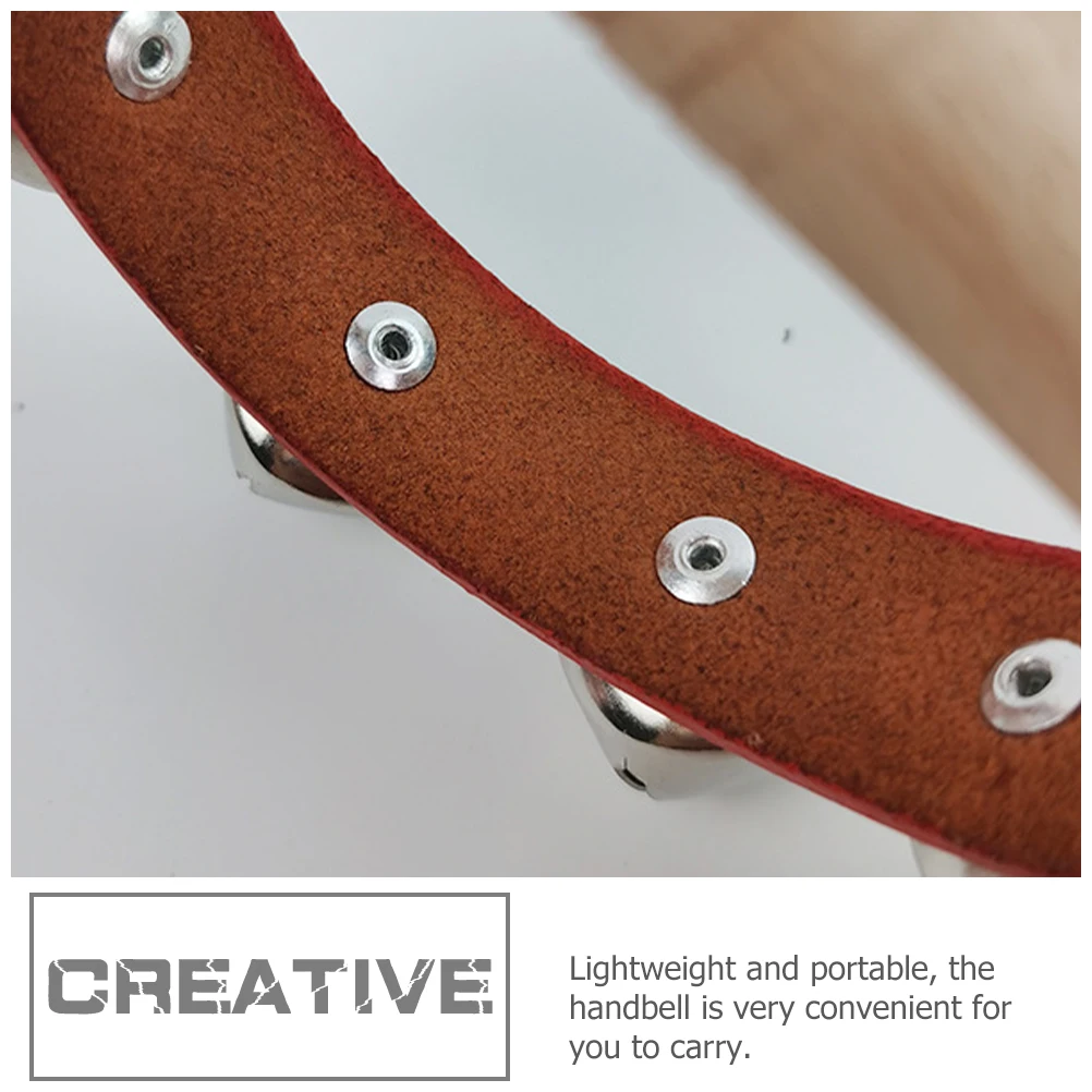 

3 Pcs Half-circle Ringing Lightweight Hand Bells Handheld Tambourine with Handle Metal Musical Party Colorful