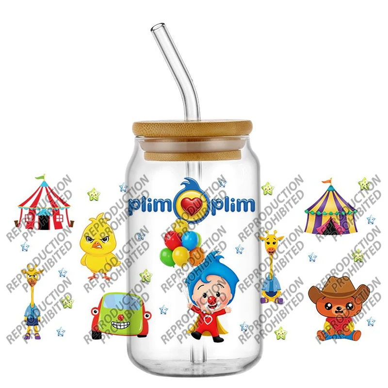 

Новая милая наклейка с изображением клоуна, УФ-наклейка для чашек DTF, водонепроницаемая наклейка с УФ-переносом DTF на 16 унций, наклейка для очков, кружка, сделай сам, мультяшная наклейка