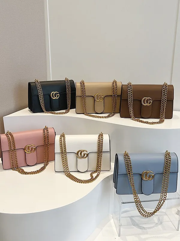 

New in 2025! Women's Small Square Bag, Retro Fashion Chain Bag, PU Leather Niche Shoulder and Crossbody Messenger Bag