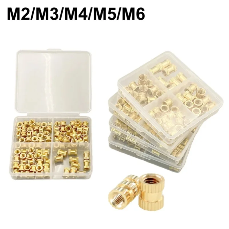 M2 M3 M4 M5 M6 Wärmeeinpressmuttern, Heißschmelzmutter, Messinggewinde, gerändelte Einpressmuttern für 3D-Druckerzubehör 2027