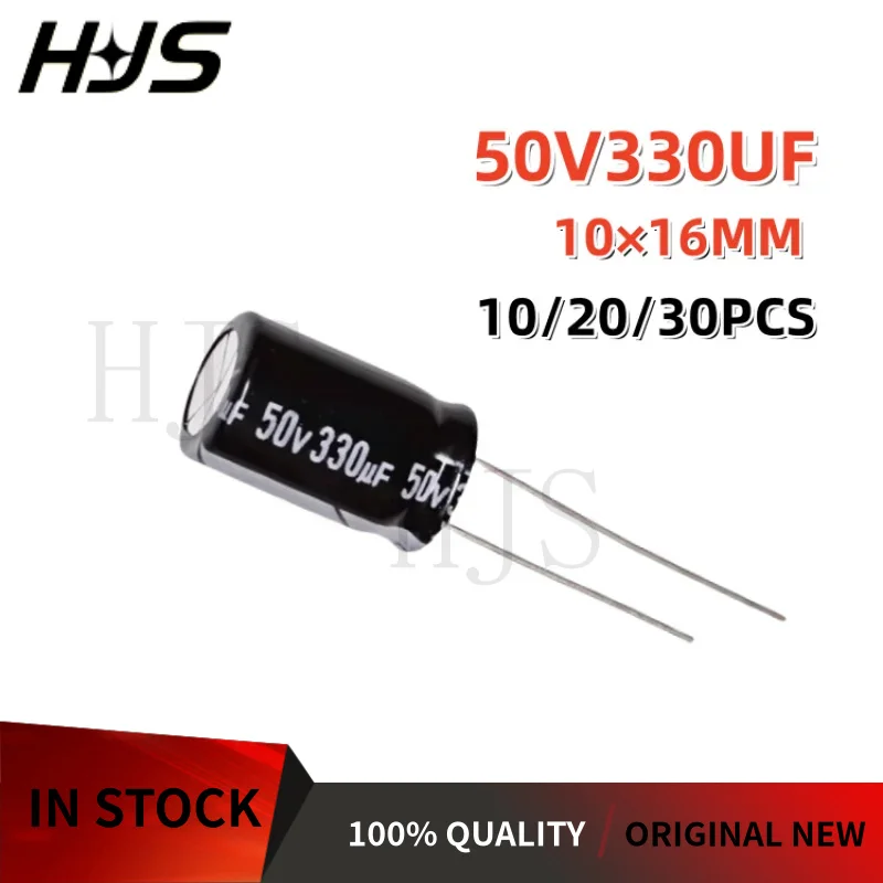 10-30 peças de qualidade NOVA 50V330UF 10×16MM 50v 330uf 10*16mm 330UF 50V Capacitor Eletrolítico de Alumínio em Estoque