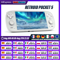 Retroid Pocket 5 Handheld Game Console 5.5'' AMOLED Screen Android13 Joystick RGB Lighting Effect Active Cooling Video Games