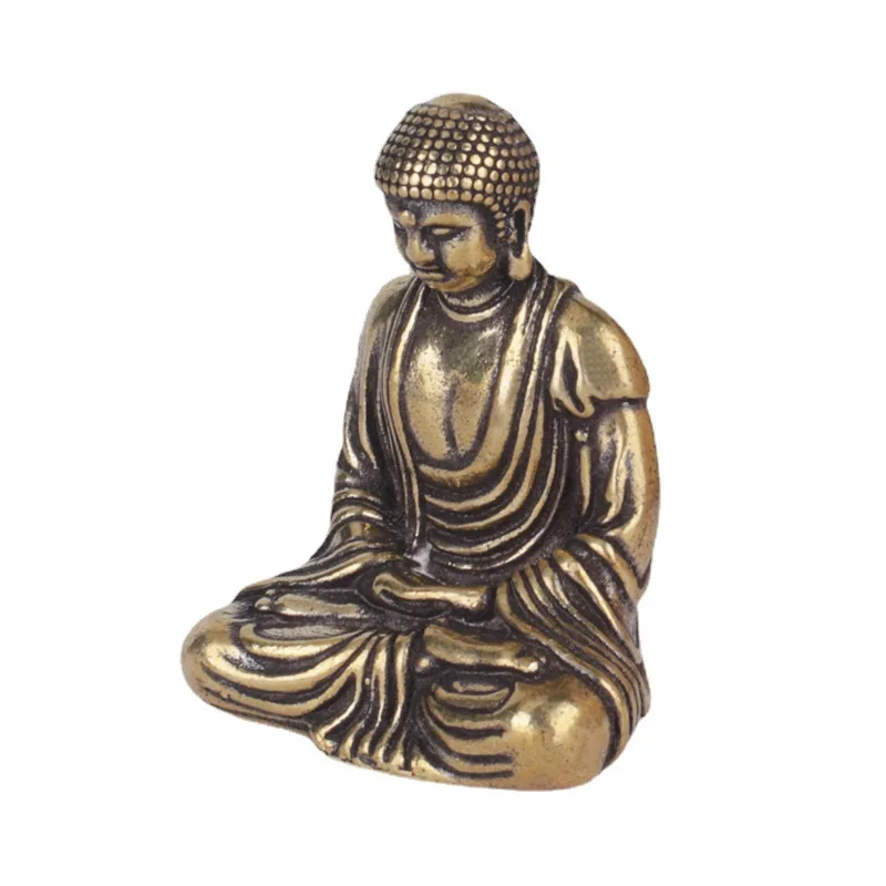 النحاس الرجعية Taolai الصغيرة برازين بوذا الديكور النحاس النقي المحمولة Sakyamuni سطح المكتب الحرف الصغيرة الزينة بالجملة #5