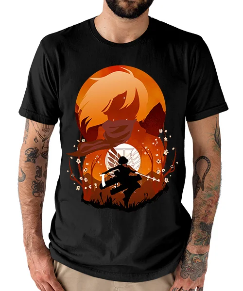 T-shirt for Anime Attack on Titan Mikasa Ackerman en ataque