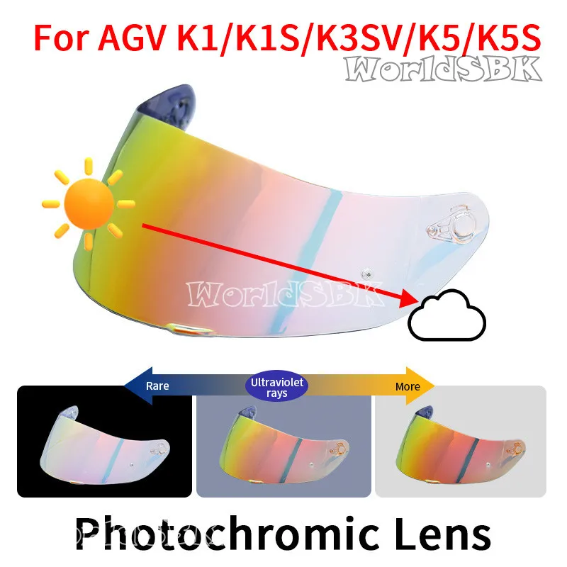 Photochromic visor lens For AGV K1 K3SV K5 K1S K5S GT4 Compact ST Helmet Mask Shield Accessories Full Face Sun goggles visors