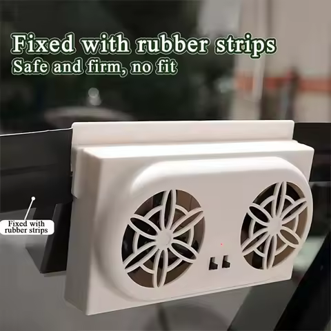 Car Cooling System Solar Panel Car Window Exhaust Fan Auto Air Vent Ventilation Fan Solar Radiator 2 Fans For Camper Rv Caravan