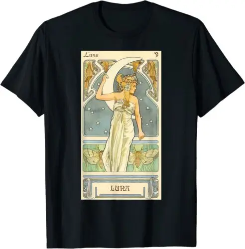 

NEW LIMITED Luna & Moon Goddess Vintage Art Nouveau Tee T-Shirt S-3XL