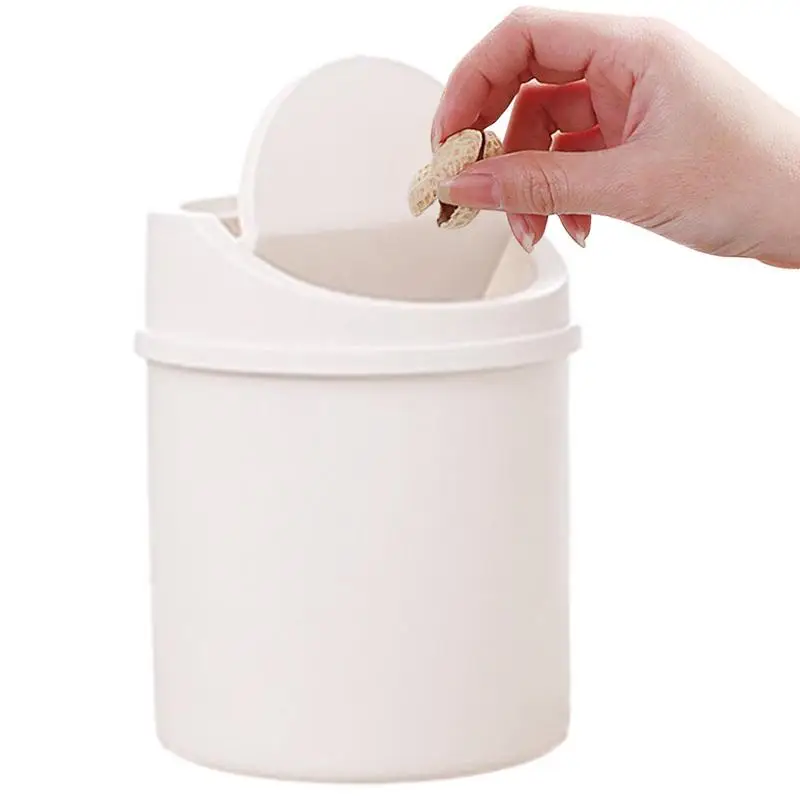 Universal Waste Bin with Lid Desktop Office Organizer Storage Home Garbage Basket Container Table Trash Bin Small Trash Can