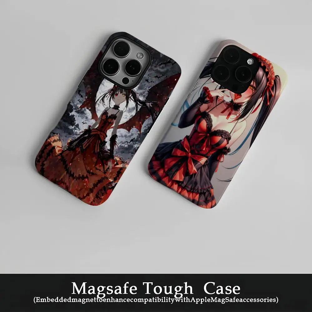 

Kurumi Tokisaki Phone Case Film Korean INS For IPhone 16 15 14 13 12 11 Pro Max Plus Luxury Magnetic Double-layer Cover