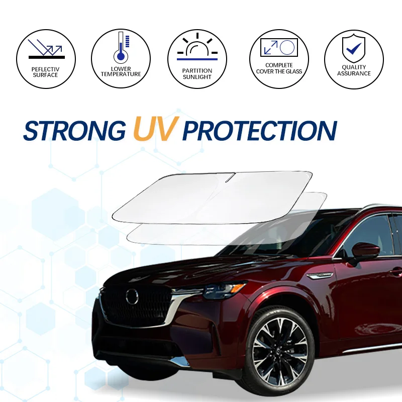 Pare-soleil de pare-brise de voiture pour Mazda CX90, protecteur de visière d'été, blocs pliables, accessoires de protection contre les rayons UV