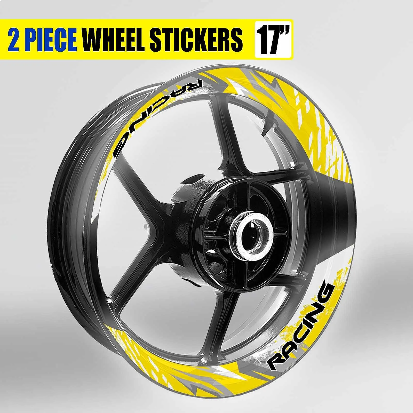 S02W Yellow 2-Piece Rim Wheel Stickers Decals For FJ09 MT-09 Tracer 2018-2026