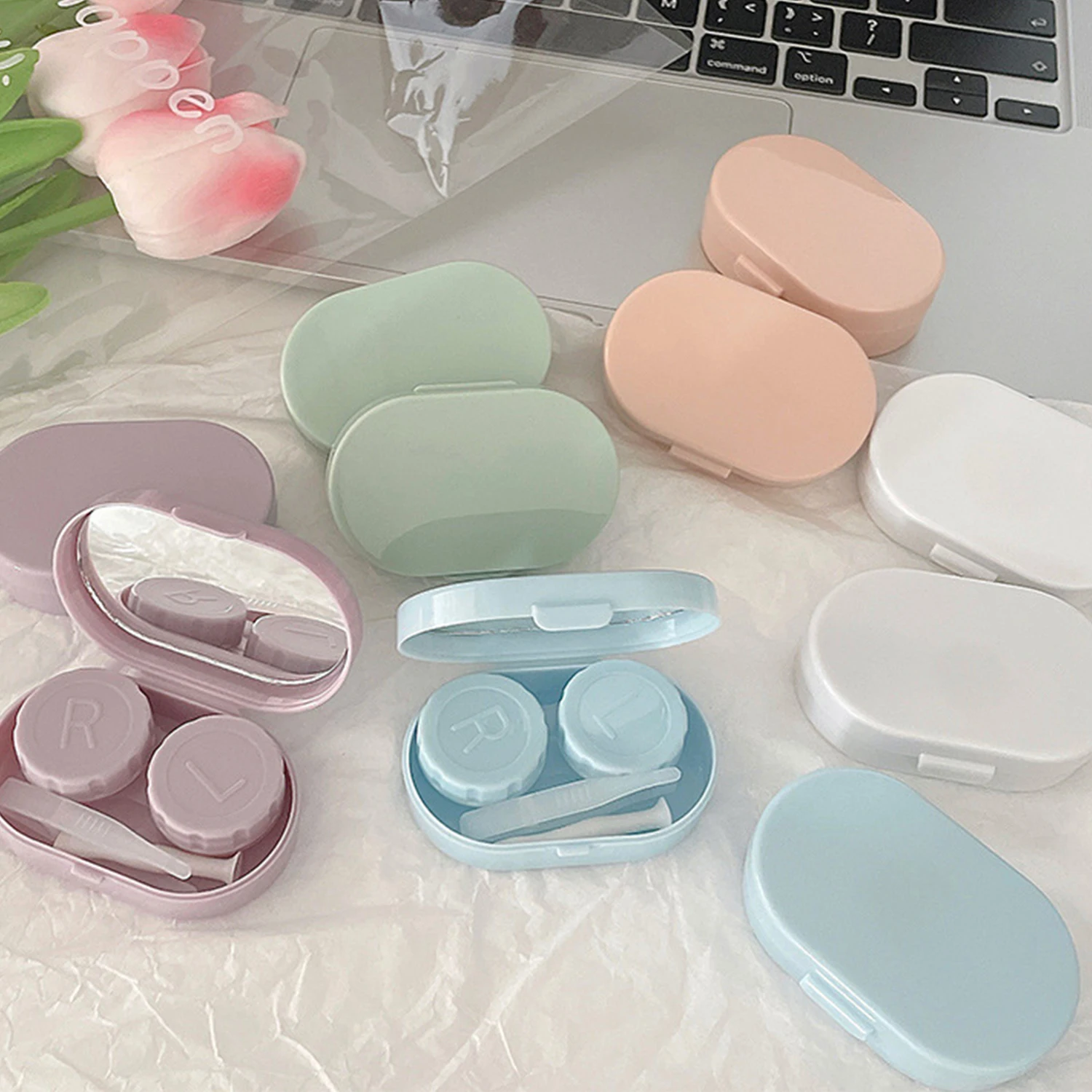 

Simple Pocket Mini Contact Lens Case Travel Kit Easy Carry Lenses Box Student Portable Travel Accessories