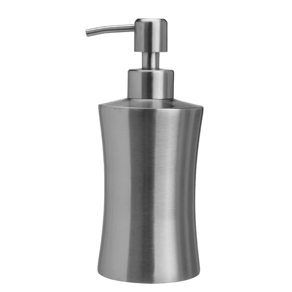 

1Pc 304 Stainless Steel Lotion Bottle Soap Dispenser Hand Bathroom Refillable Soap Shampoo Lotion Bottle (Silver, 400ml)