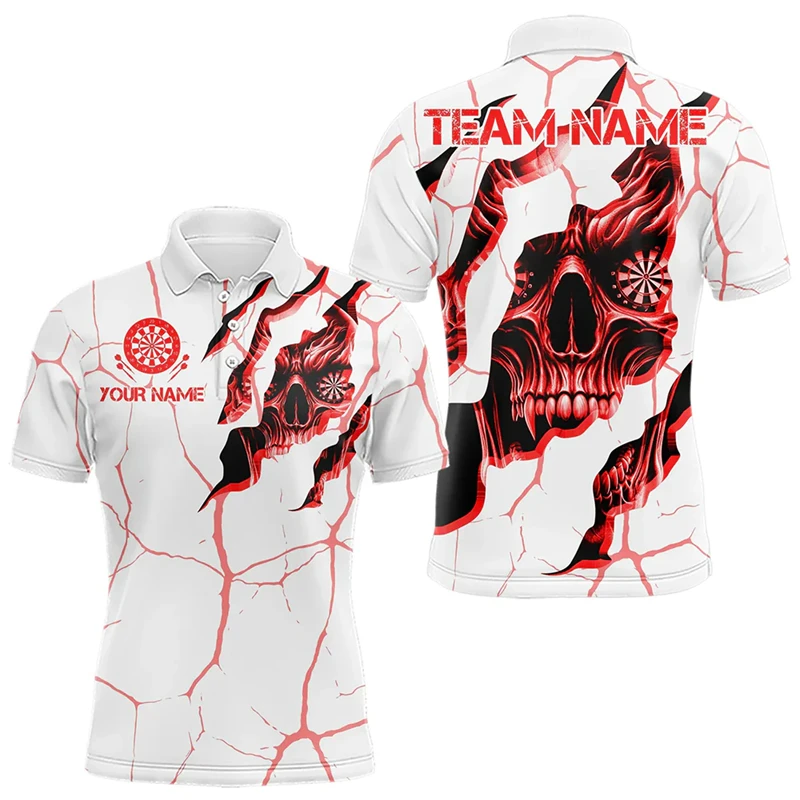 

Fashion Darts Graphic Polo Shirts Custom Name Team Name Personalization 3D Printed T-Shirts Loose Breathable Mens Sports Tops