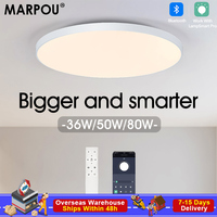 MARPOU LED Ceiling Light 80W 50W Modern Dimmable Smart Lamp With Remote Control Ceiling Lamp For Living Room Bathroom Kitchen