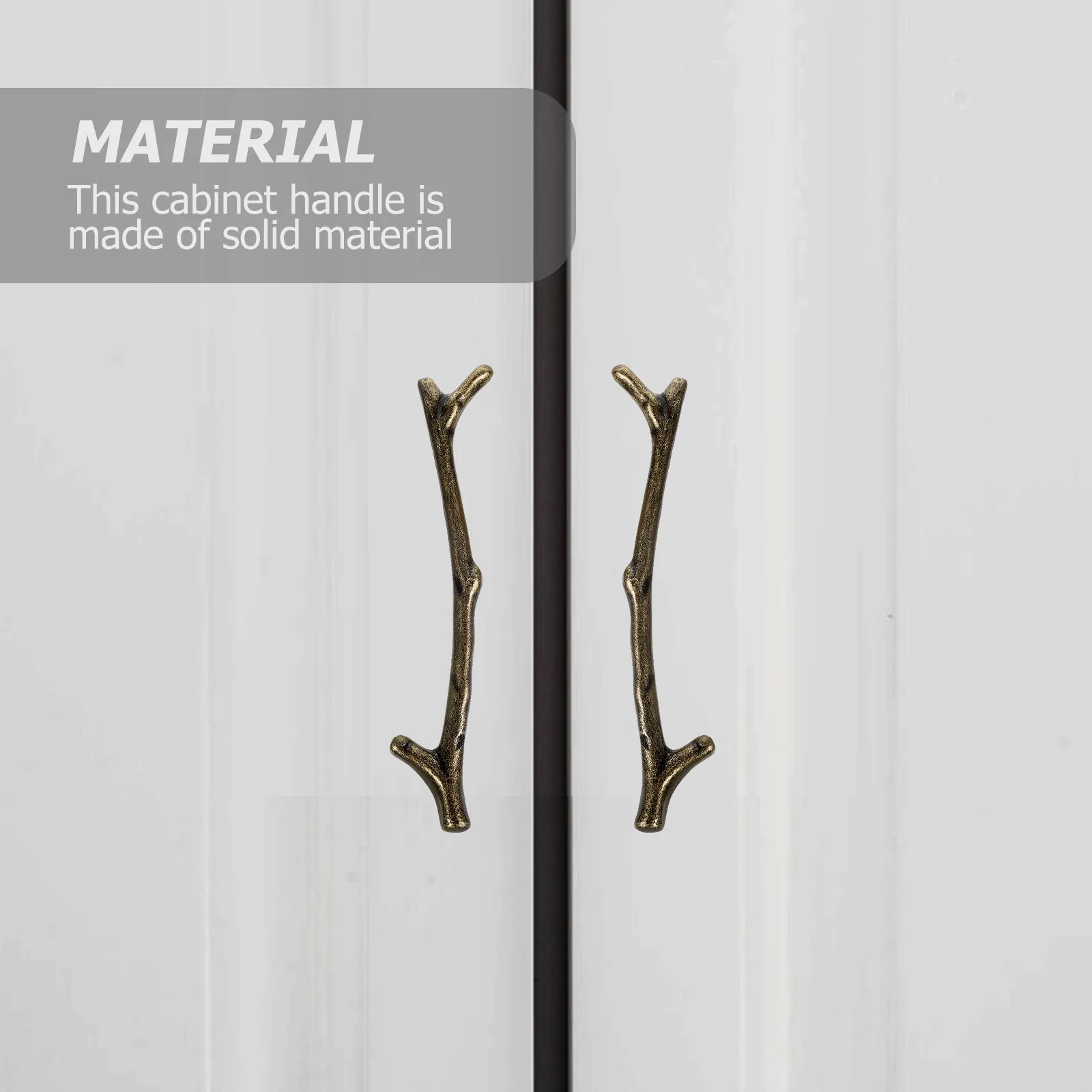 

2pcs Branch Shape Cabinet Knob Drawer Pull Zinc Alloy Retro Minimalist Design For Wardrobe Closet Furniture Decor Cabinet