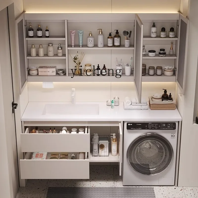 TP-25  slab hot bending integrated basin bathroom cabinet combination washing machine integrated cabinet toilet hand wash basin